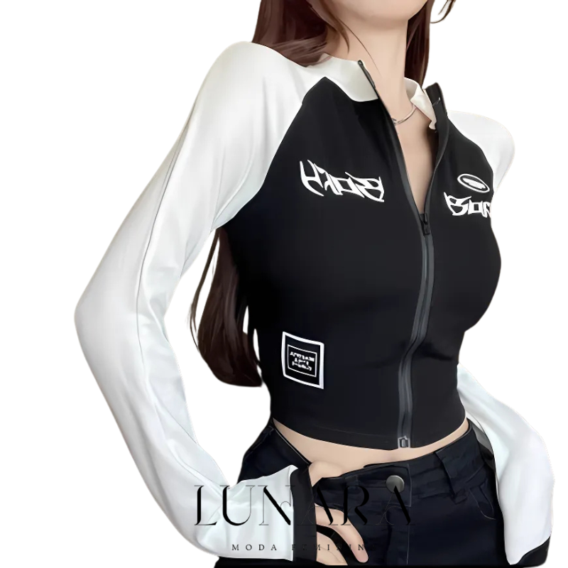 Cropped Moto Retro - Estilo Y2K