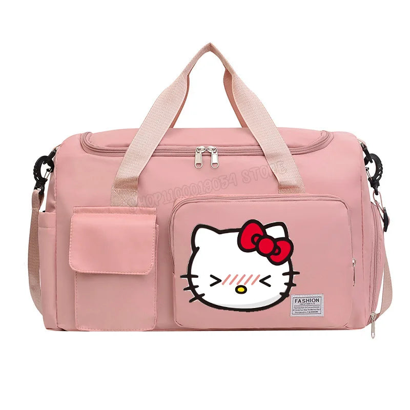 Bolsa de Viagem Hello Kitty – Grande Capacidade com Compartimento para Sapatos