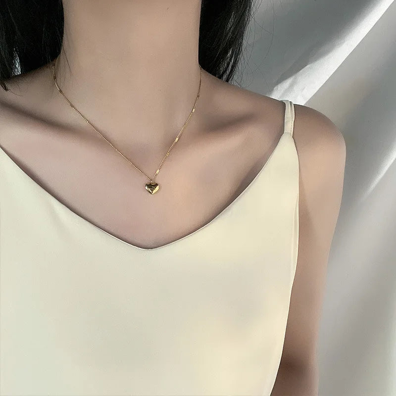 Colar Feminino de Aço Inoxidável – Estilo Verão com Cadeia Clavicular e Cor Dourada 18K