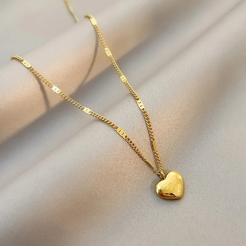 Colar Feminino de Aço Inoxidável – Estilo Verão com Cadeia Clavicular e Cor Dourada 18K