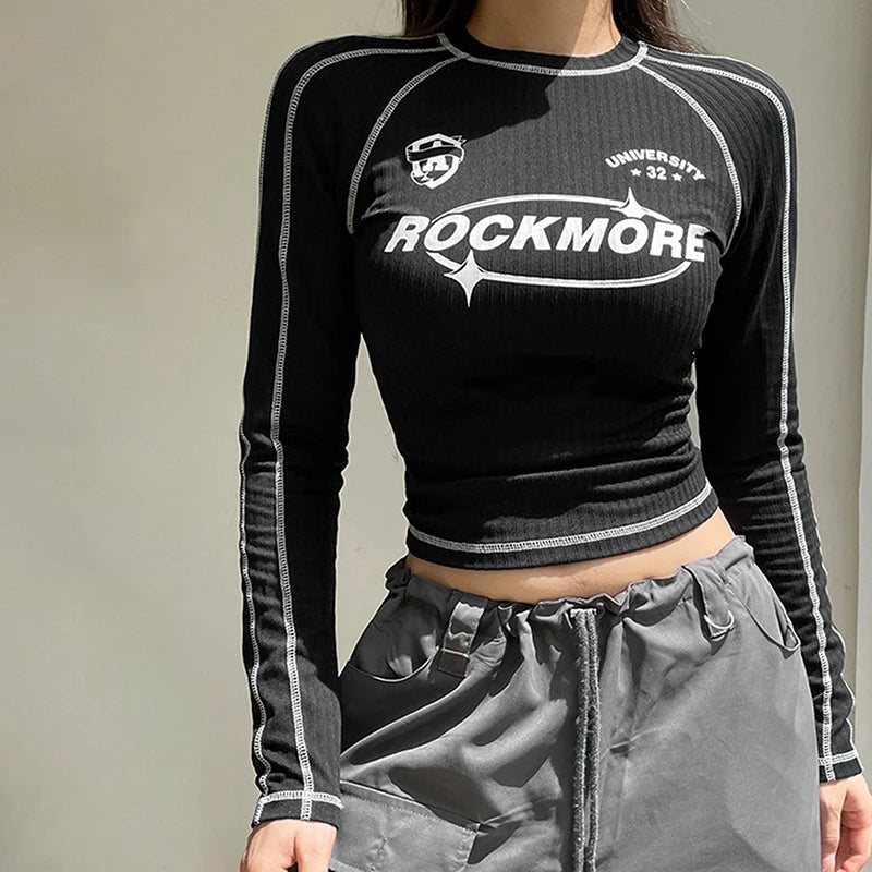 Cropped Manga Longa Street - Estilo Y2K