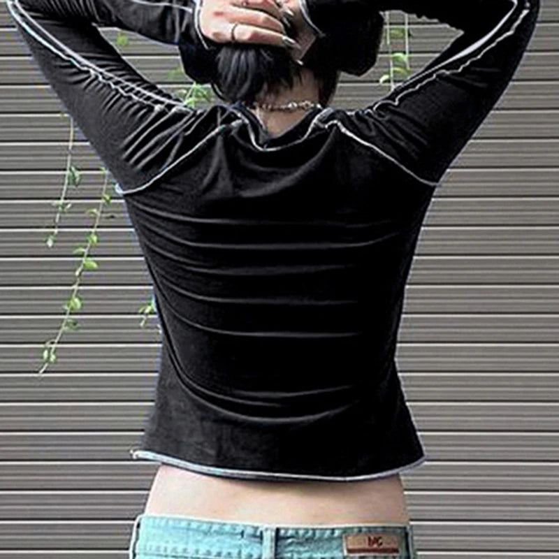 Cropped Manga Longa Street - Estilo Y2K