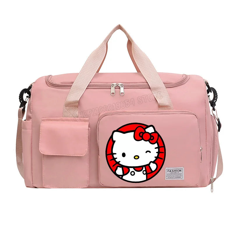Bolsa de Viagem Hello Kitty – Grande Capacidade com Compartimento para Sapatos