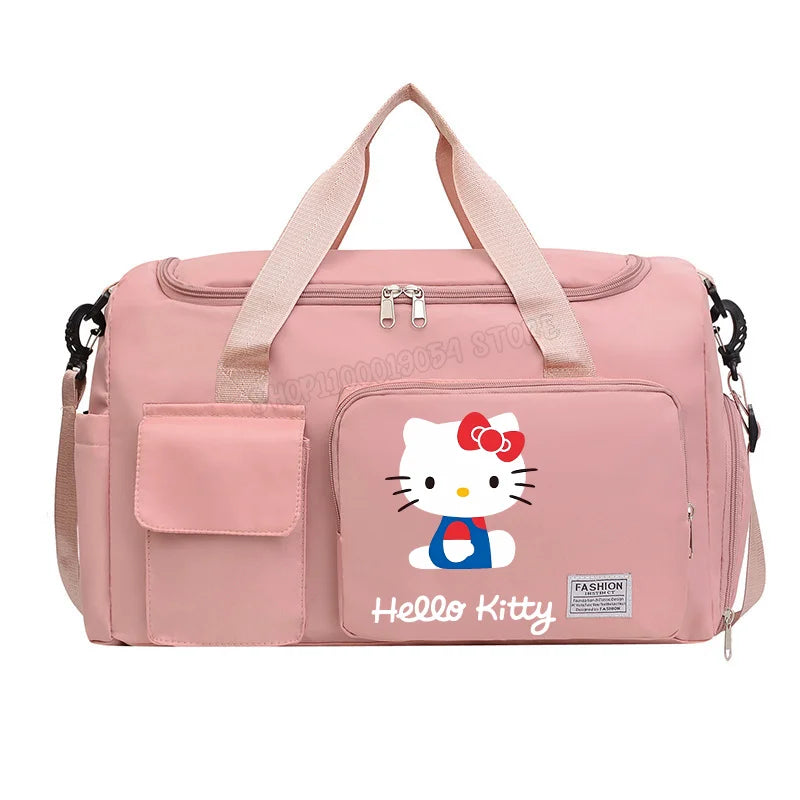 Bolsa de Viagem Hello Kitty – Grande Capacidade com Compartimento para Sapatos