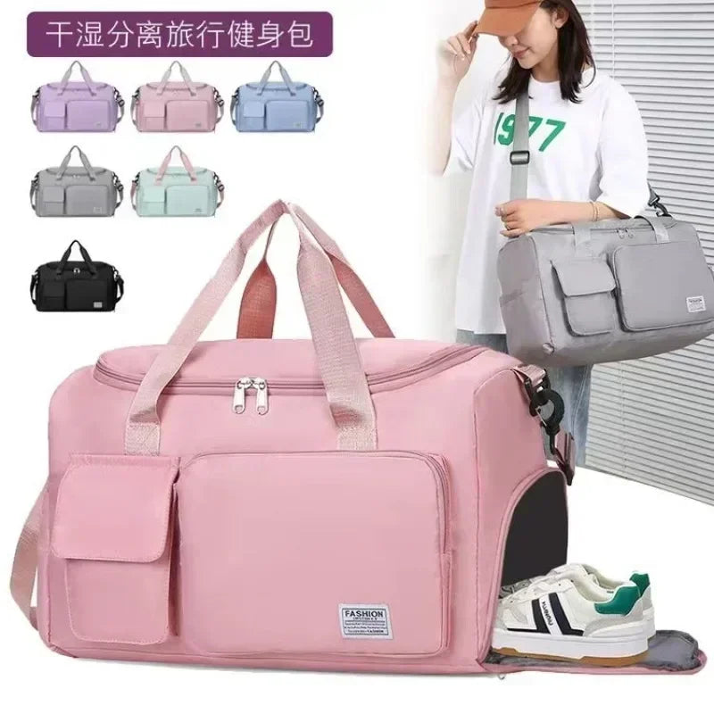 Bolsa de Viagem Hello Kitty – Grande Capacidade com Compartimento para Sapatos
