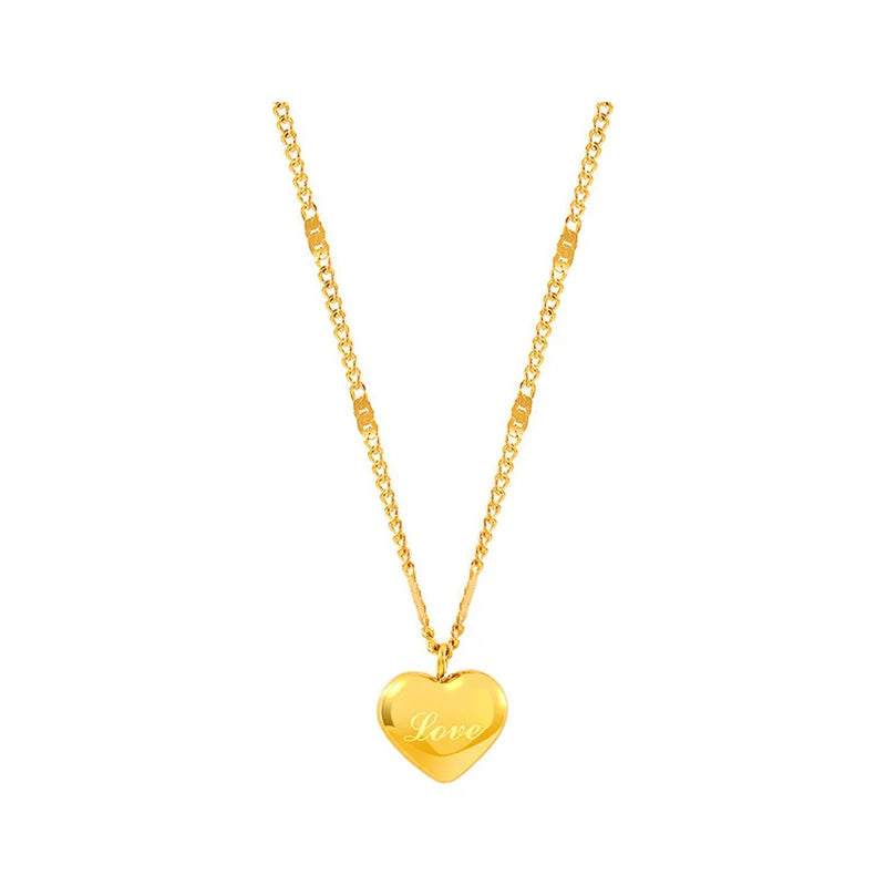 Colar Feminino de Aço Inoxidável – Estilo Verão com Cadeia Clavicular e Cor Dourada 18K