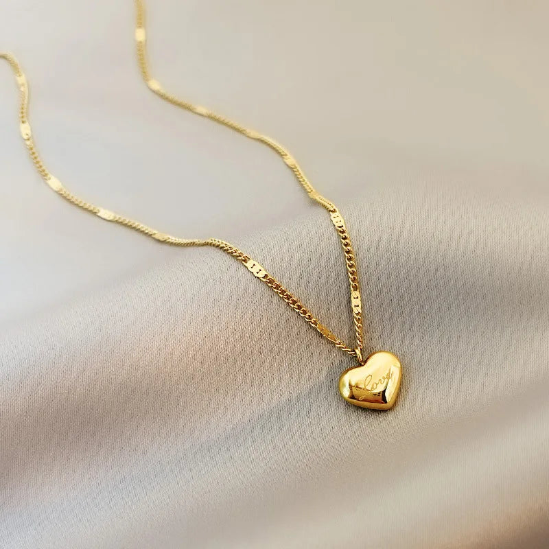 Colar Feminino de Aço Inoxidável – Estilo Verão com Cadeia Clavicular e Cor Dourada 18K