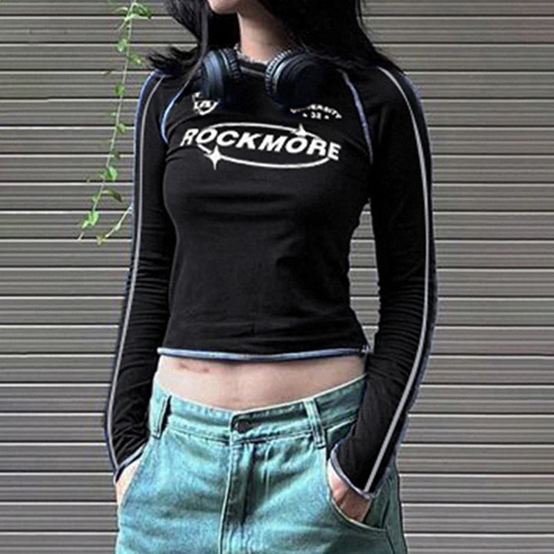 Cropped Manga Longa Street - Estilo Y2K