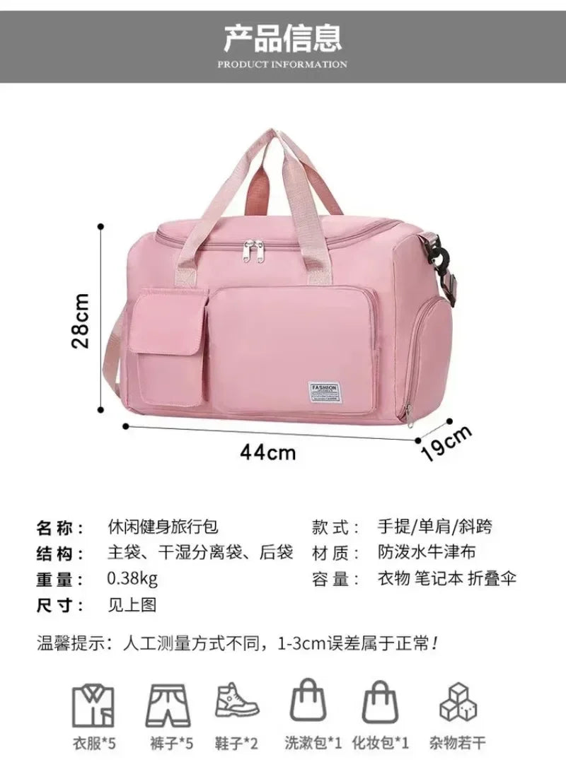 Bolsa de Viagem Hello Kitty – Grande Capacidade com Compartimento para Sapatos