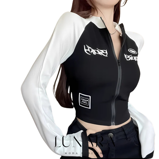 Cropped Moto Retro - Estilo Y2K