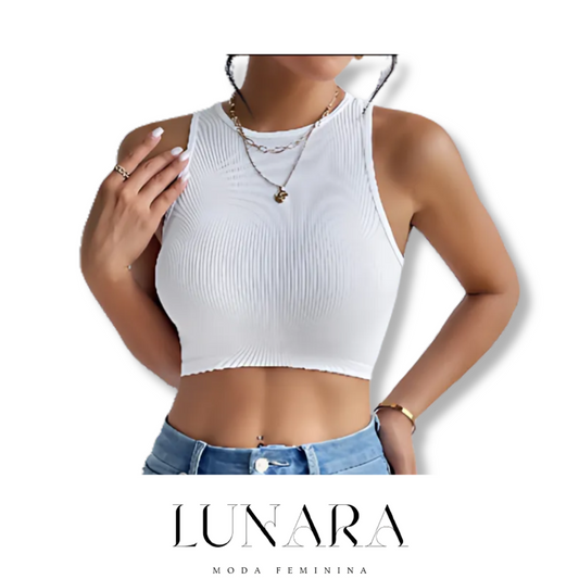 Cropped de Algodão Listrado – Básico e Casual para o Verão