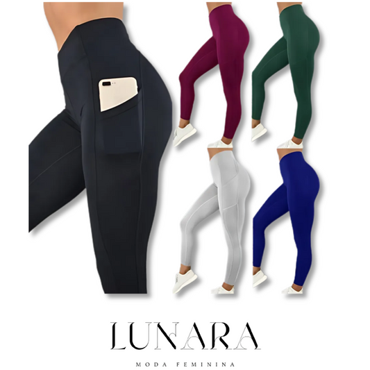 Legging Feminina Alta Cintura – Modeladora com Bolso