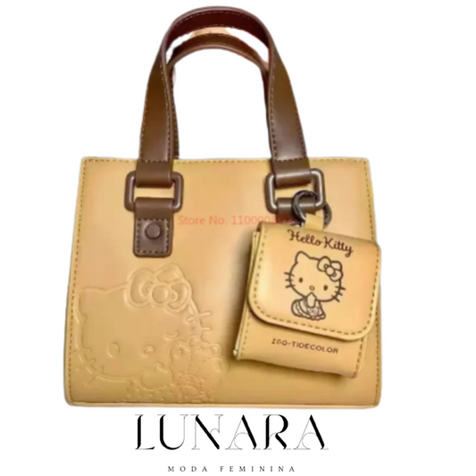 Bolsa Crossbody Hello Kitty Textura Premium