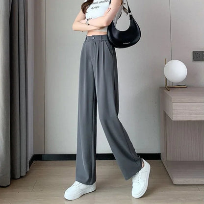 Calça Feminina Baggy – Alta Cintura e Perna Larga Estilo Mom