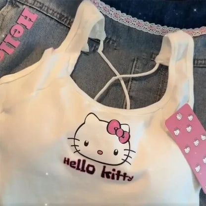 Camiseta Regata Hello Kitty – Estilo Y2K e Conforto