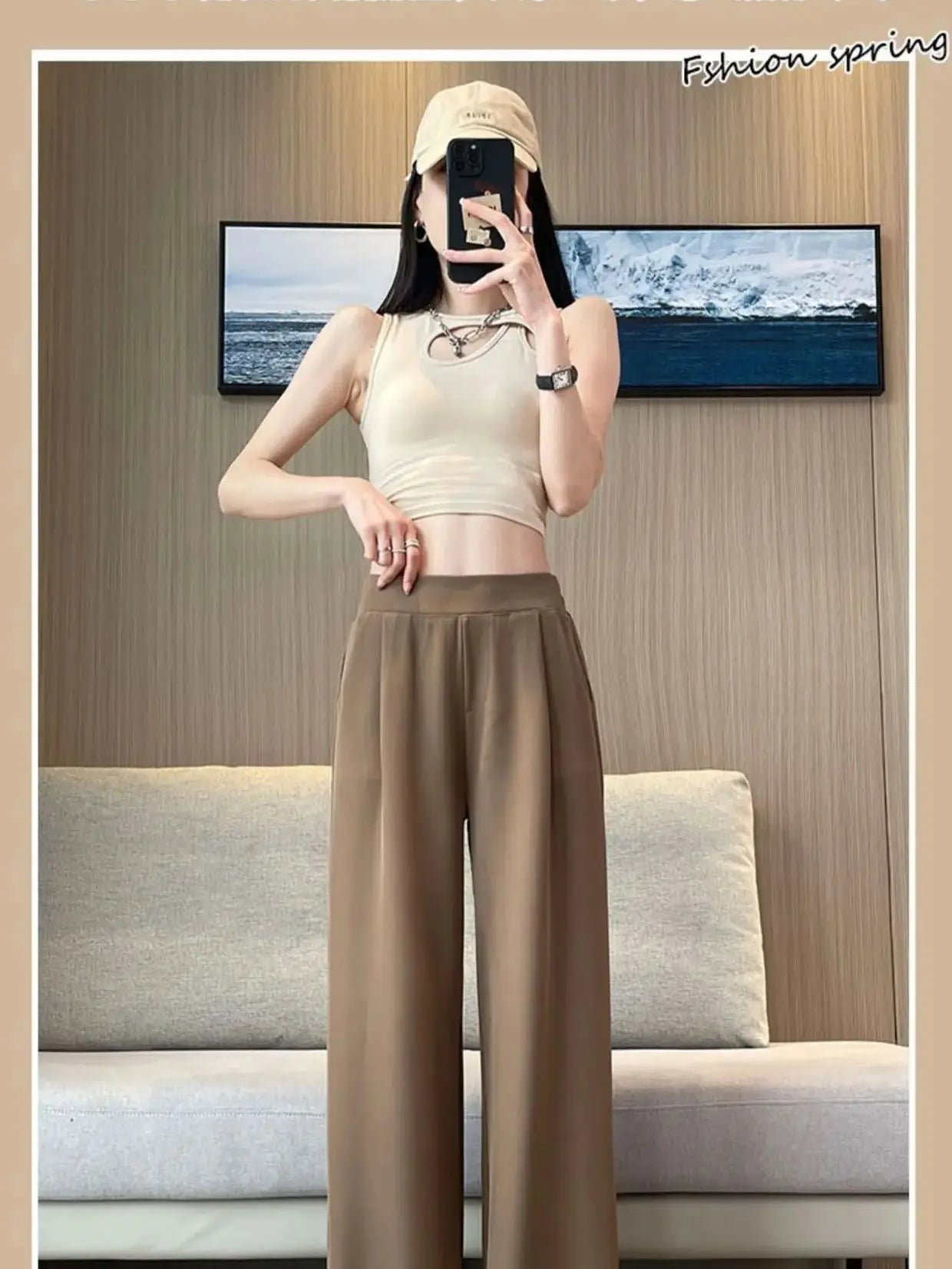 Calça Feminina Pantalona Preta – Alta Cintura e Corte Retilíneo
