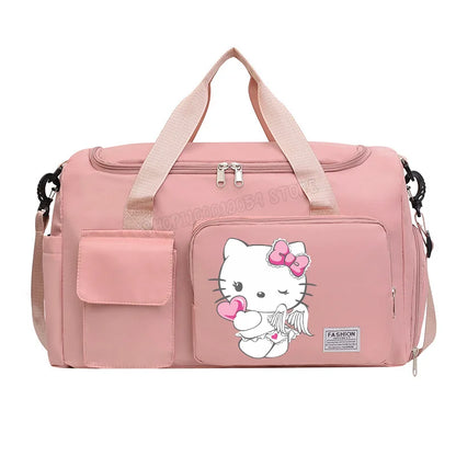 Bolsa de Viagem Hello Kitty – Grande Capacidade com Compartimento para Sapatos