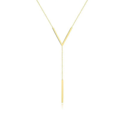 Colar Feminino V-shaped – Cadeia Dourada com Design Elegante