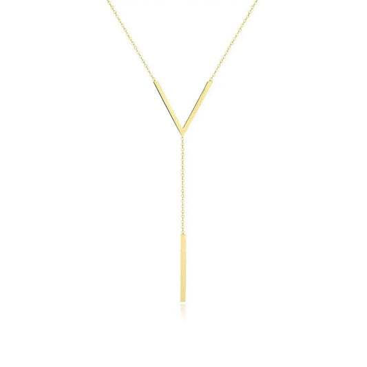 Colar Feminino V-shaped – Cadeia Dourada com Design Elegante