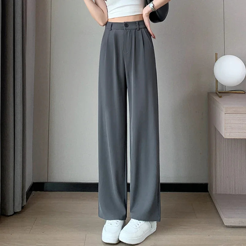 Calça Feminina Baggy – Alta Cintura e Perna Larga Estilo Mom