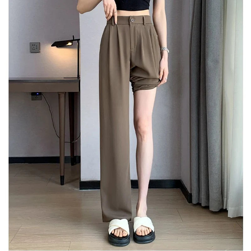 Calça Feminina Baggy – Alta Cintura e Perna Larga Estilo Mom
