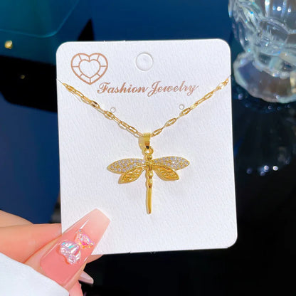 Colar Feminino Dragonfly – Pingente de Libélula em Aço Inoxidável