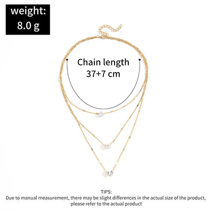 Colar Feminino de Zircônia – Multicamadas e Choker com Pingente Brilhante