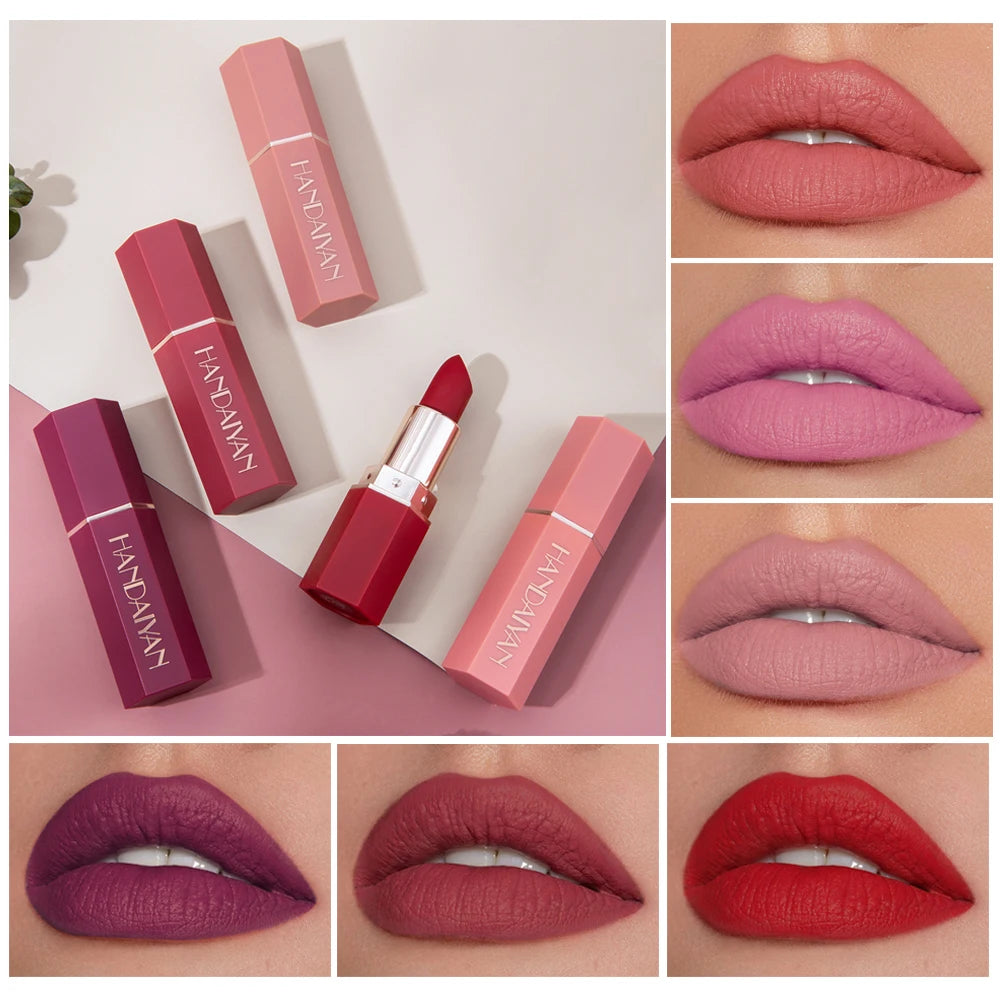 Kit de Batons Matte 6 Cores – Longa Duração e Acabamento aveludado