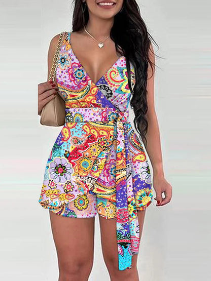 Conjunto Feminino Elegante de Primavera/Verão com Top de Amarração e Shorts