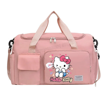 Bolsa de Viagem Hello Kitty – Grande Capacidade com Compartimento para Sapatos