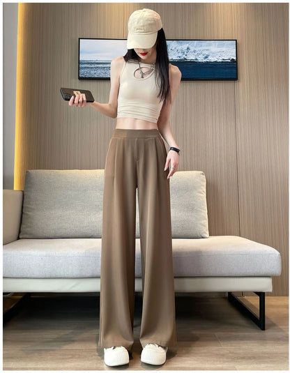 Calça Feminina Pantalona Preta – Alta Cintura e Corte Retilíneo