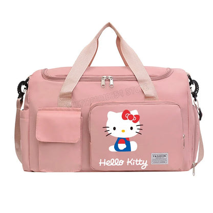 Bolsa de Viagem Hello Kitty – Grande Capacidade com Compartimento para Sapatos