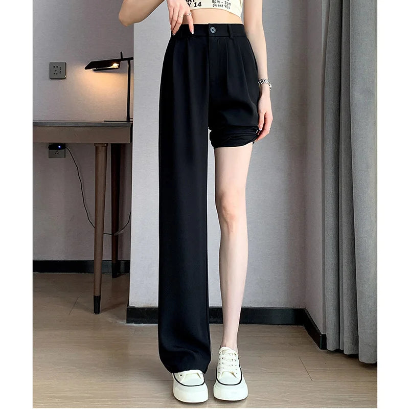 Calça Feminina Baggy – Alta Cintura e Perna Larga Estilo Mom