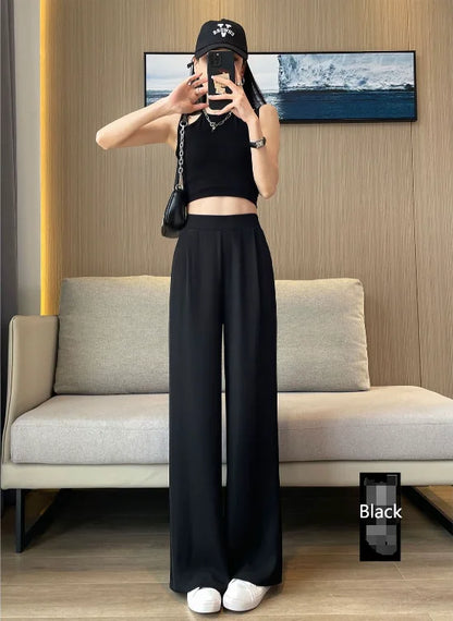 Calça Feminina Pantalona Preta – Alta Cintura e Corte Retilíneo